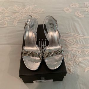 Pelle Moda Ladies formal Silver Metallic Sandals